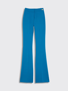 DANAE PANT HIGH WAIST CREPE FLARE LEG - TURQUOISE BLUE