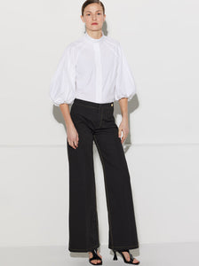 JANE FLARE LEG ORGANIC COTTON JEAN PANT BLACK