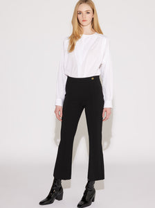 LOLA PANT IN STRETCH JACKY CROPPED FLARE - BLACK