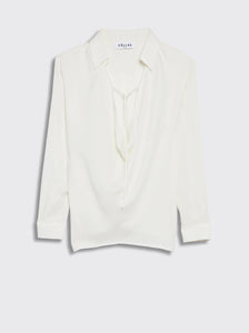 MISIA - COWLNECK DRAPED FRONT SHIRT WHITE
