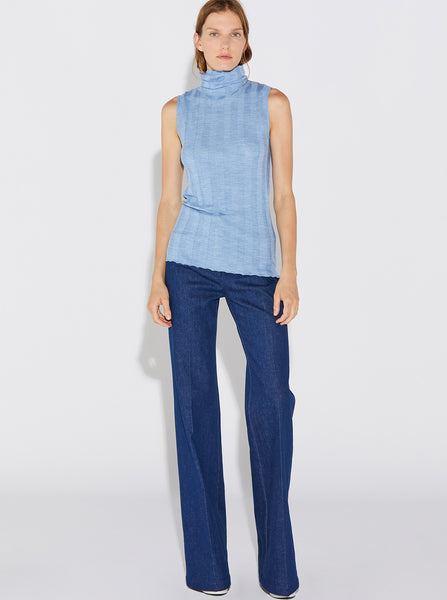 Blue hotsell sleeveless turtleneck