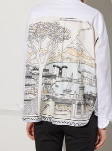 SIRENE POPLIN SHIRT NAPOLI SILK BACK SHIRT - WHITE