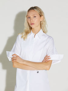 ANTONIA COTTON POPLIN SHIRT TUNIC WHITE