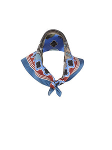 MILANO SILK SCARF TURQUOISE BLUE MULTI